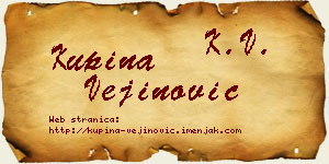 Kupina Vejinović vizit kartica